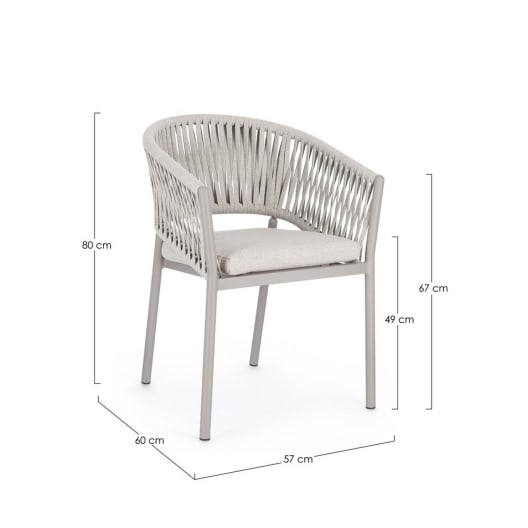 Silla de jardín Bizzotto FLORENCIA moon con brazos