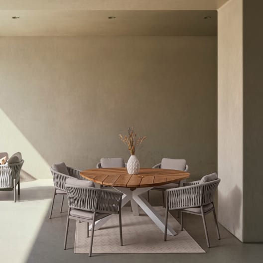 Mesa de comedor exterior Bizzotto PALMDALE blanca