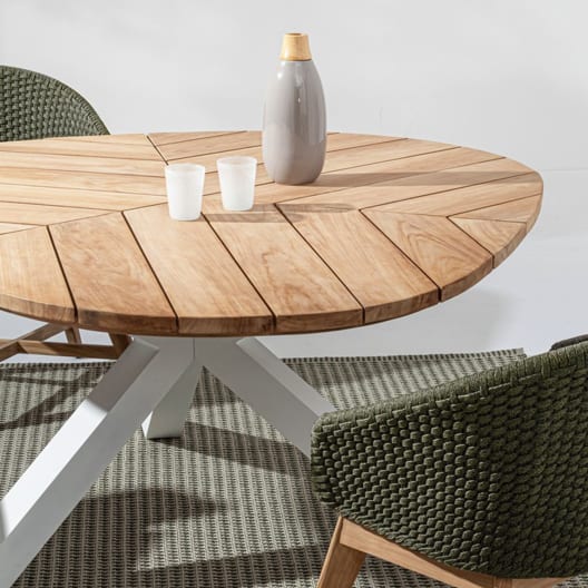Mesa de comedor exterior Bizzotto PALMDALE blanca