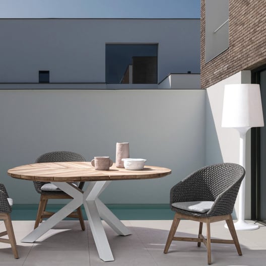 Mesa de comedor exterior Bizzotto PALMDALE blanca