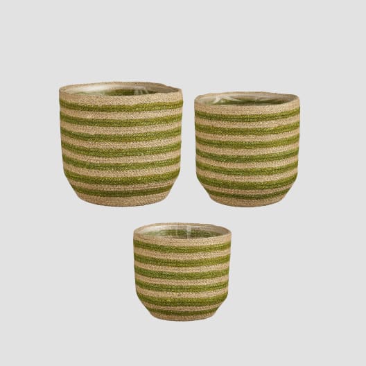 Maceta de Interior Mica Conway mimbre verde