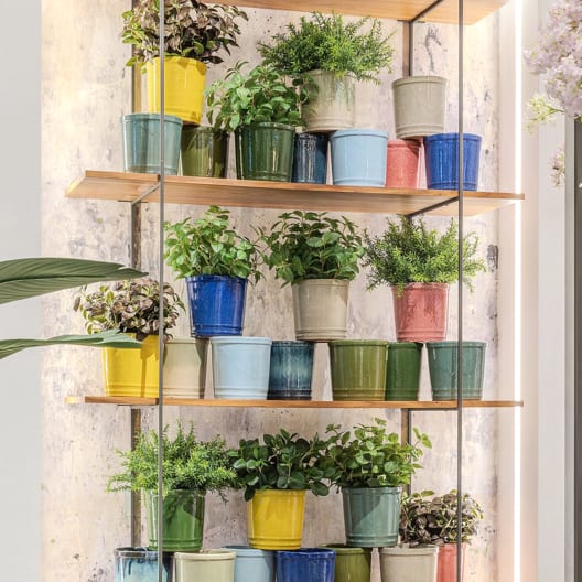 Maceta de Interior EDG Brillo esmaltado marfil