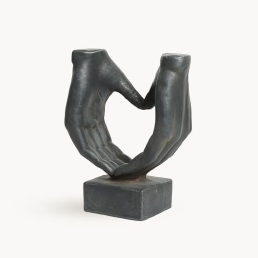 Figura de jardín manos en forma de corazón en antracita