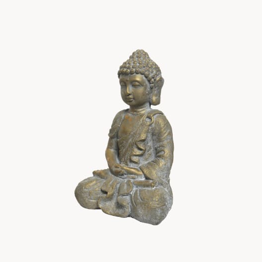 Figura de jardín Buda sentado en dorado