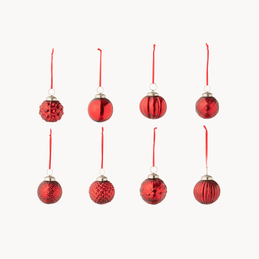 Caja Bolas de Navidad Rojas de Cristal D6 (6 cm)