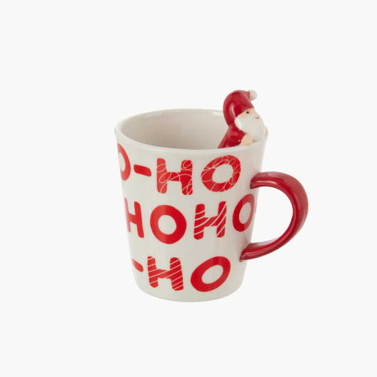 Taza MUG "HO HO HO" Blanco/Rojo - D. 10 x 14 cm