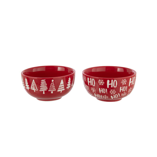 Cuenco de Abeto "Ho Ho" Rojo Surtido D15.5x7.5 cm