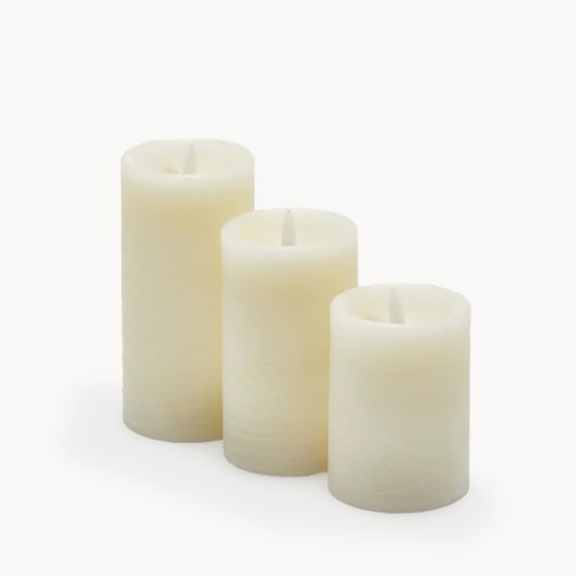Set 3 velas LED marfil (EDG)