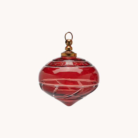 Bola de Navidad Tallada Roja Ø10 cm (1 unidad)