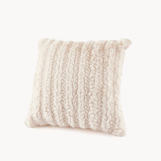 Cojín blanco Decorativo con Textura de Rayas Suaves