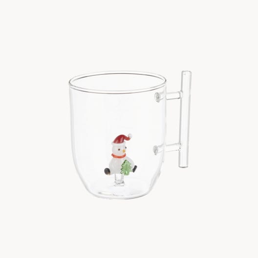 Mug Muñeco de Nieve Transparente Altura 10 cm - 0972952