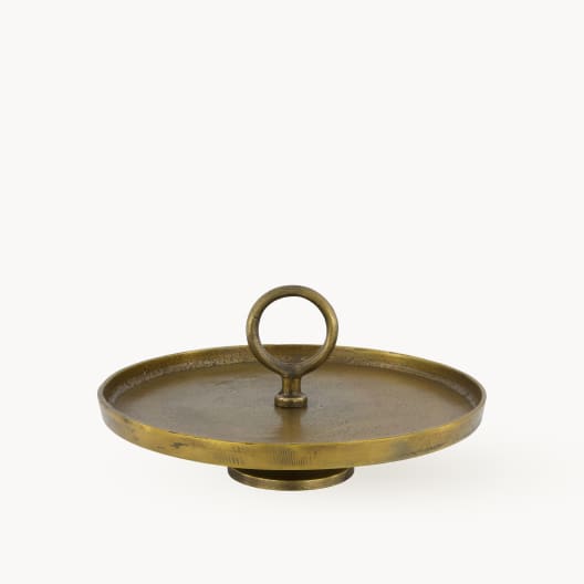 Soporte para Dulces de 1 Piso Dorado de Aluminio Ø30x15 cm