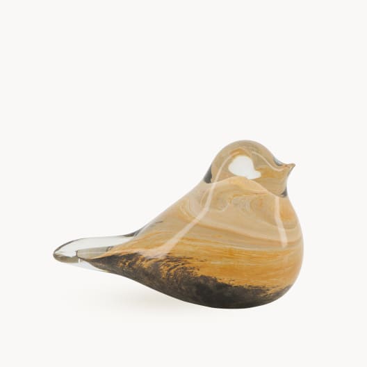 Figura Pájaro de Cristal Ámbar (6x12x7 cm)