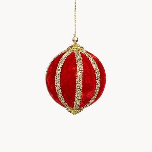 Bolas de Terciopelo Verde y Rojo para Colgar (Surtido 2, Ø10 cm)