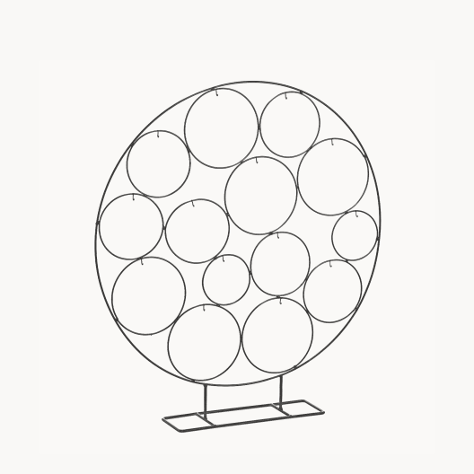 Soporte Círculos Negro Metal 10X58X64 Cm