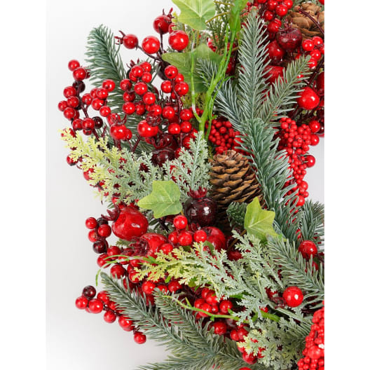 Corona artificial de Navidad Norah roja con bayas Ø 50 cm