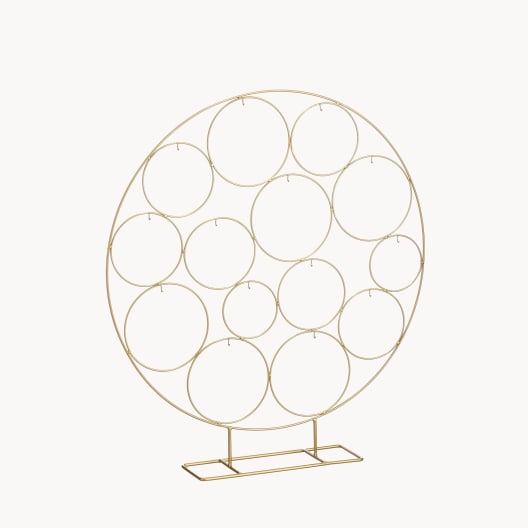 Soporte Círculos Dorado Metal 10X58X64 Cm