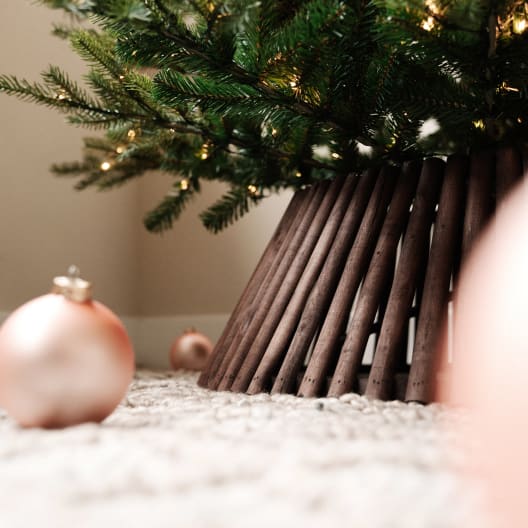 Base para Árbol de Navidad de Madera Marrón D57x25 cm