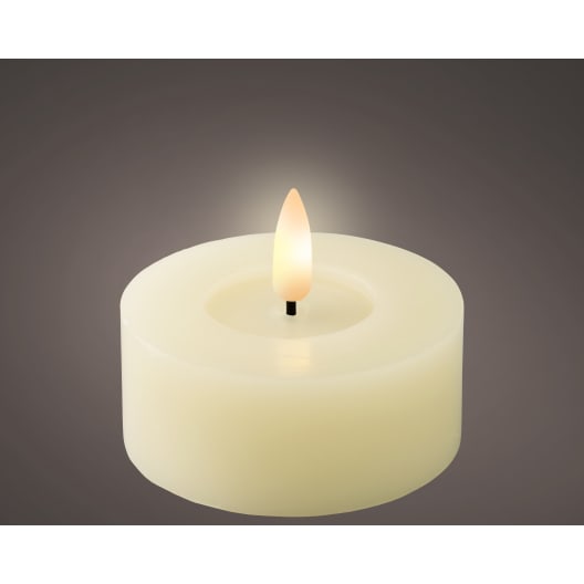 Set 2 velas LED crema blancas cálidas Ø7 cm