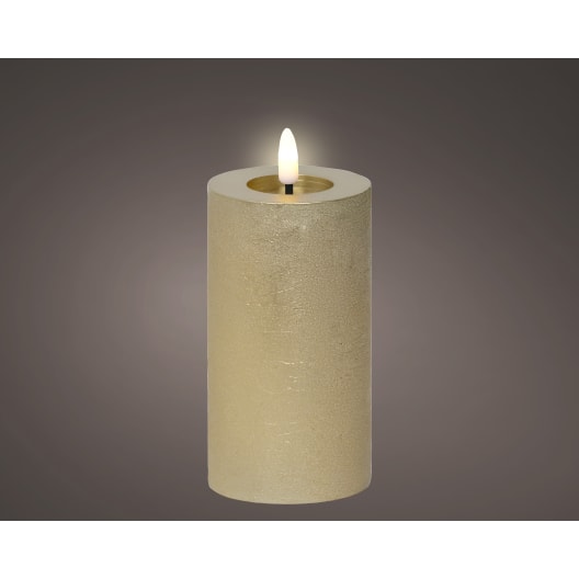 Vela LED dorada blanca cálida 15 cm