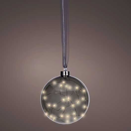 Bola micro LED antracita blanco cálido Ø14 cm