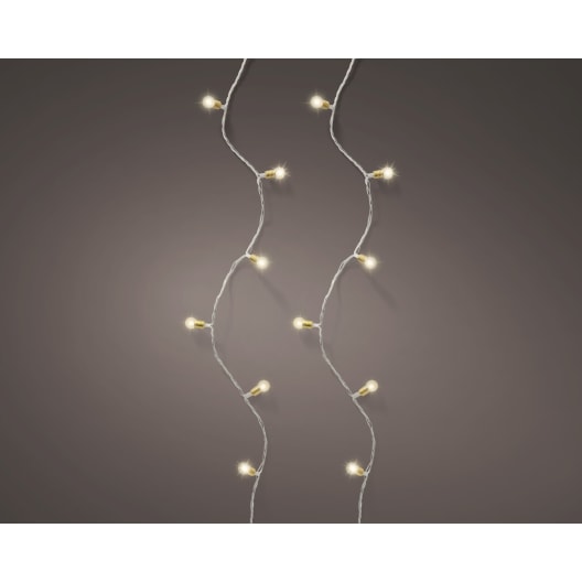 Luces de Navidad Vintage LED blanco cálido 180 luces (cable transparente de 18 m)