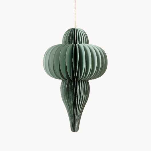 Colgante Ornamental Origami de Papel Verde Ø9 cm