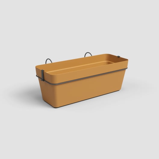 Maceta de plástico Artevasi amarillo miel Capri jardinera con soporte y reserva de agua