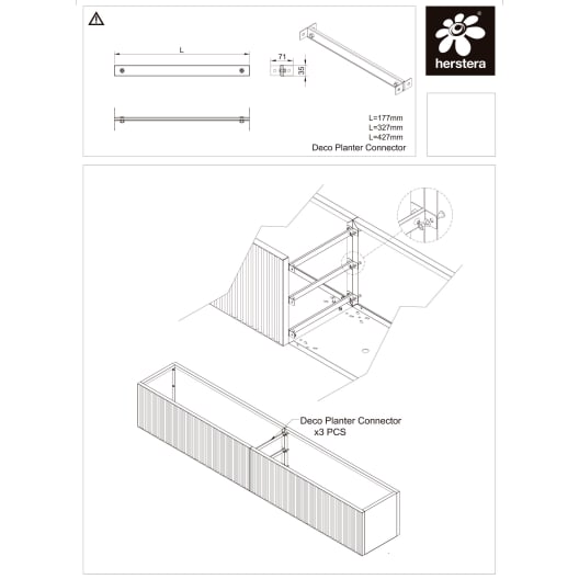 Herstera Deco Planter - In-line Conector