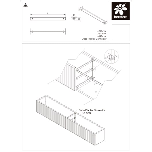 Herstera Deco Planter - In-line Conector