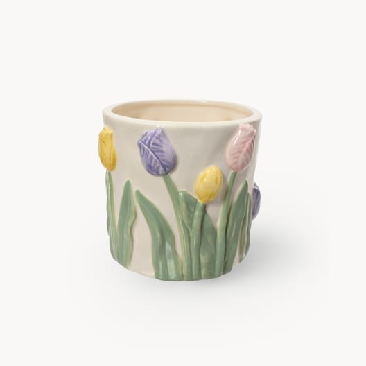 Maceta de Interior Decoris Tulipán blanco/colores