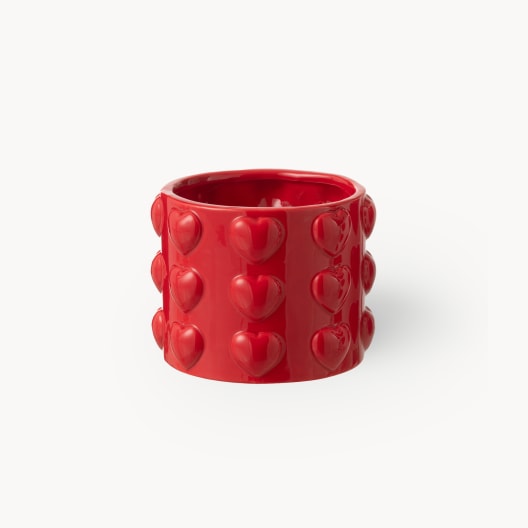 Maceta de Interior J-line Corazones blanco/rojo