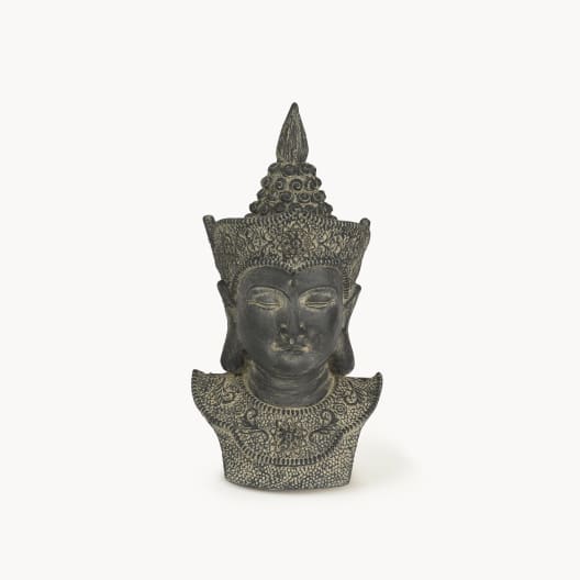 Figura de jardín cabeza de Buda en negro