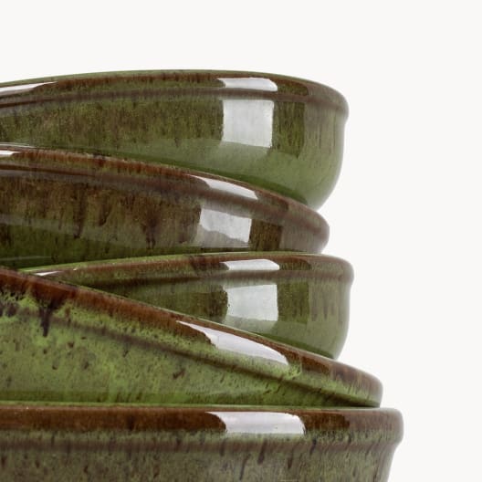 Plato para Kokedama terracota verde