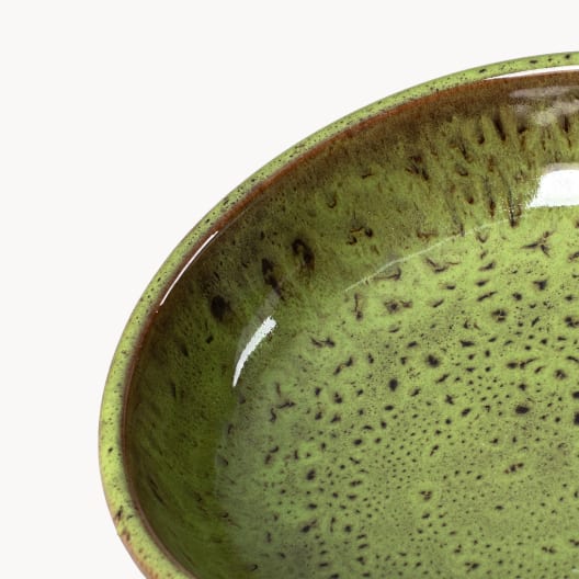 Plato para Kokedama terracota verde