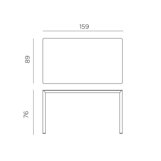 Mesa de comedor exterior Nardi PIAVE antracita