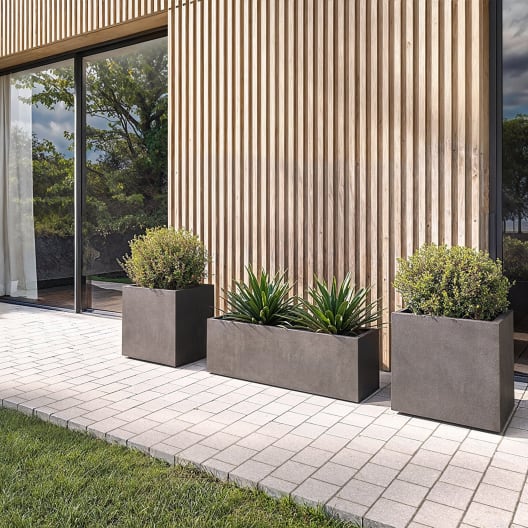 Jardinera de plástico Artevasi taupe Sydney con reserva