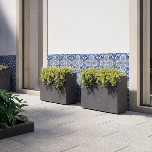 Jardinera alta de plástico Artevasi taupe Sydney con reserva