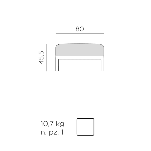 Puff de jardín Nardi MAXIMO basalto/lava