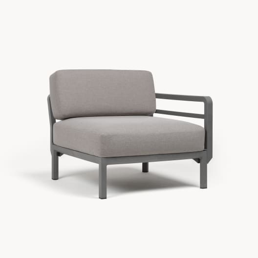 Módulo esquina para sofá de exterior Nardi MAXIMO esquinero basalto/lava