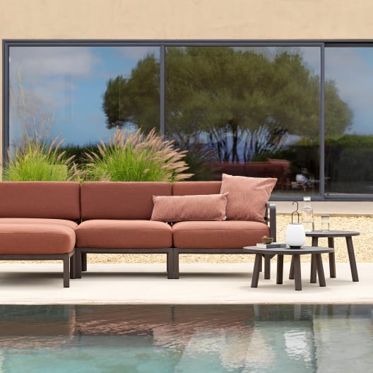 Módulo esquina para sofá de exterior Nardi MAXIMO esquinero terra/canela