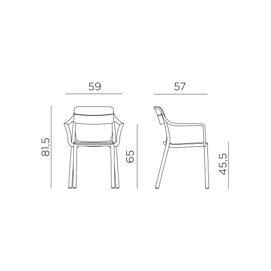 Silla de jardín Nardi CASSIA corda con brazos