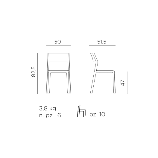 Silla de jardín Nardi TRILL blanco