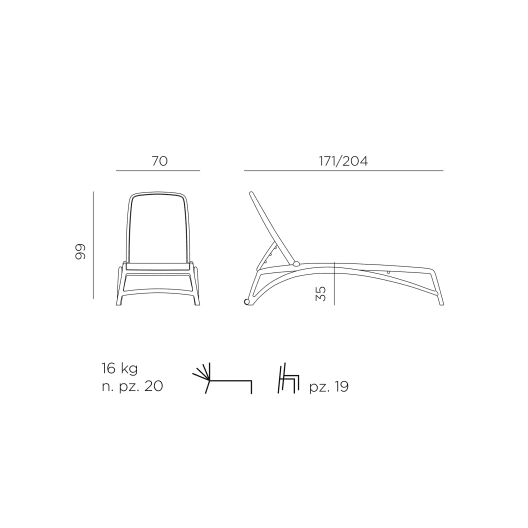 Tumbona Nardi ATLANTICO tórtora