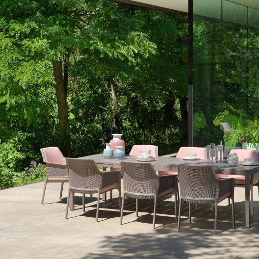 Mesa de comedor exterior Nardi RIO tórtora extensible