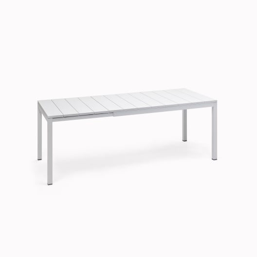 Mesa de comedor exterior Nardi RIO blanca extensible