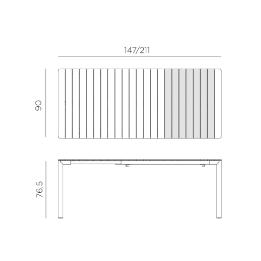 Mesa de comedor exterior Nardi TEVERE antracita extensible