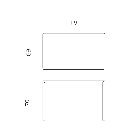 Mesa de comedor exterior Nardi PIAVE tórtora