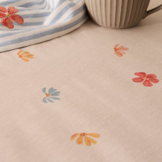 Mantel antimanchas resinado con estampado floral Abu