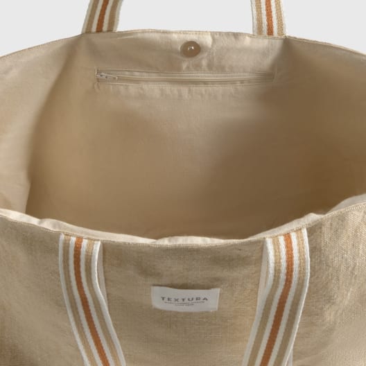 Bolsa de playa de algodón con asas a rayas Rachel